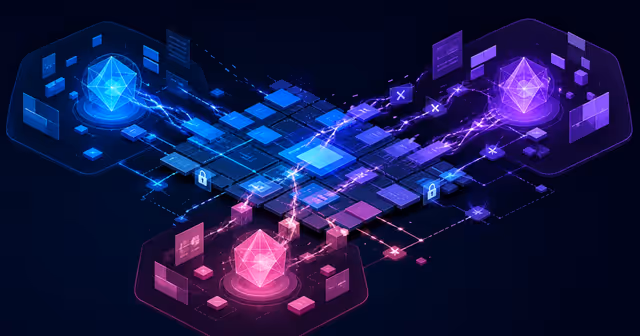 Três agentes abstratos de inteligência artificial disputam alterações no mesmo projeto digital