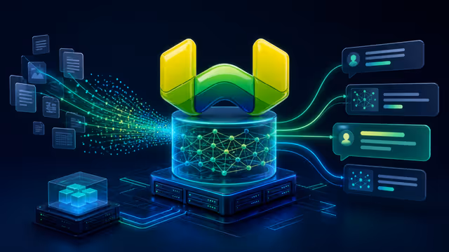 Ilustração do Weaviate em uma VPS, transformando documentos em embeddings para busca semântica e RAG