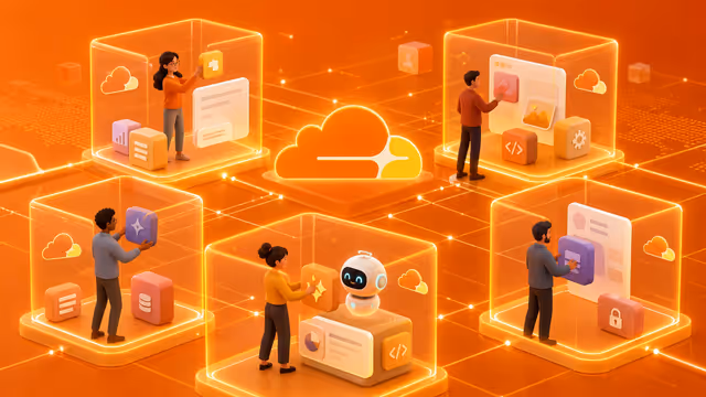 Profissionais criam pequenos aplicativos com IA em sandboxes isolados conectados por uma rede laranja