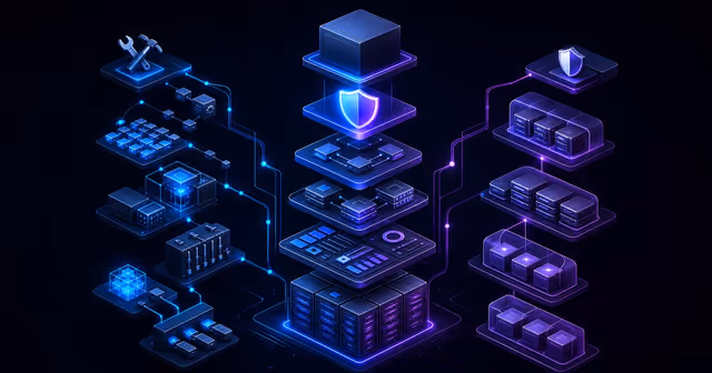 Pilha modular de VPS com painel abstrato, segurança, backup e duas rotas de operação