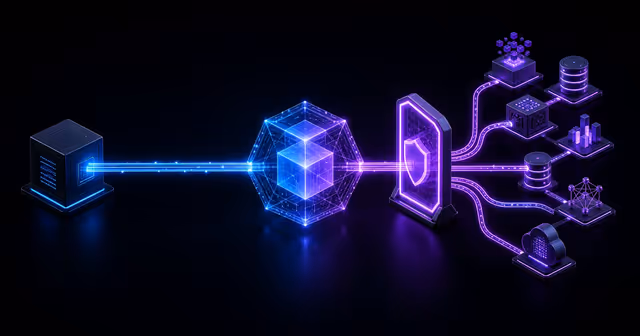 Comparação visual entre uma API direta e um gateway MCP que distribui acesso a várias ferramentas