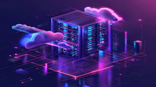 Ilustração editorial de servidores VPS com conceito de cloud computing — review Napoleon VPS 2026