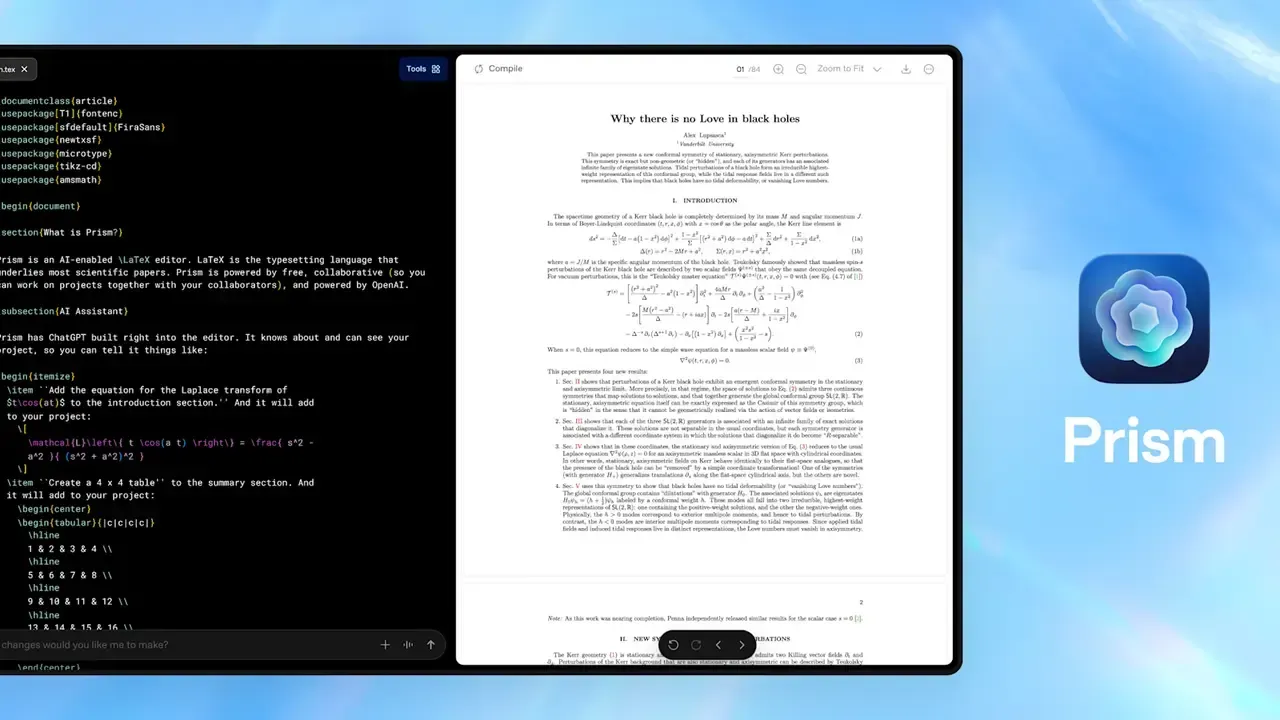 OpenAI Lança Prism, Workspace de IA Para Pesquisa Científica