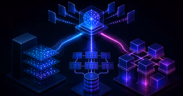 Aplicação de IA se divide entre servidor vetorial, banco relacional e plataforma backend