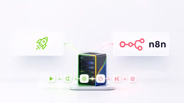 VPS da Turbo Cloud rodando n8n, com os logos das duas marcas
