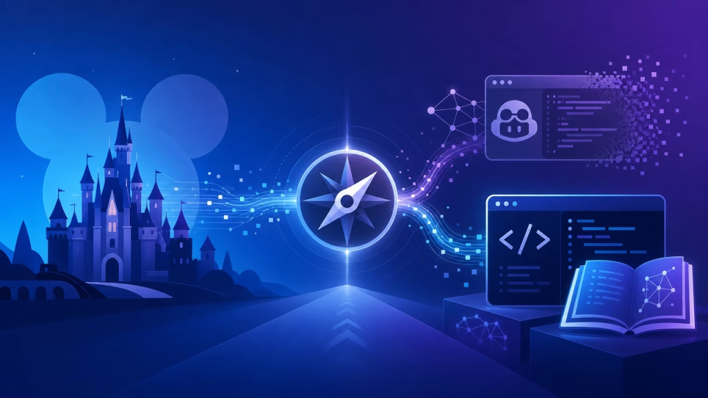Imagem ilustrativa: A Disney trocou o Copilot por Codex. O motivo importa mais que a ferramenta