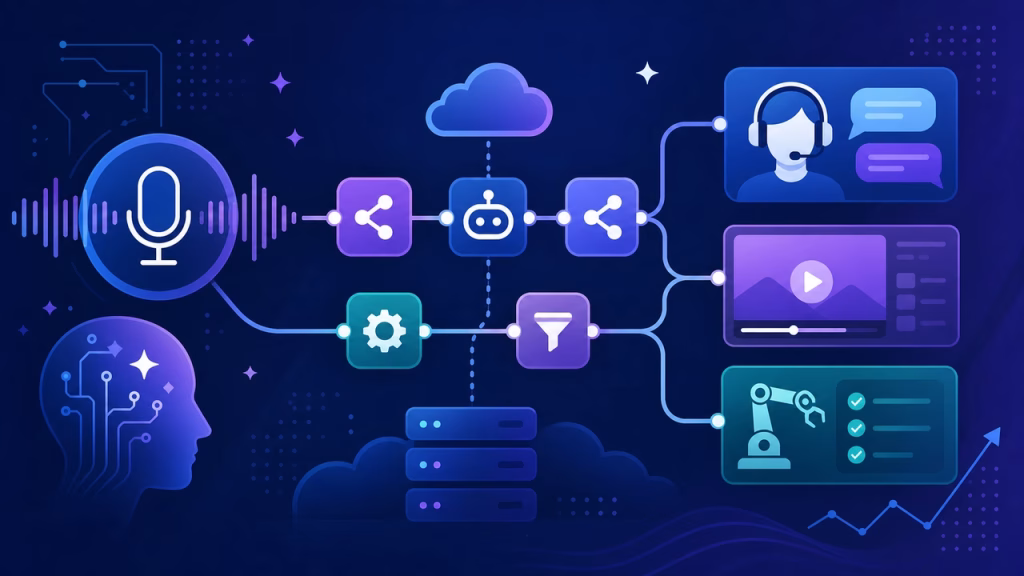 Imagem ilustrativa: Como Usar ElevenLabs no n8n em 2026: Voz IA para Atendimento, Vídeo e Automação