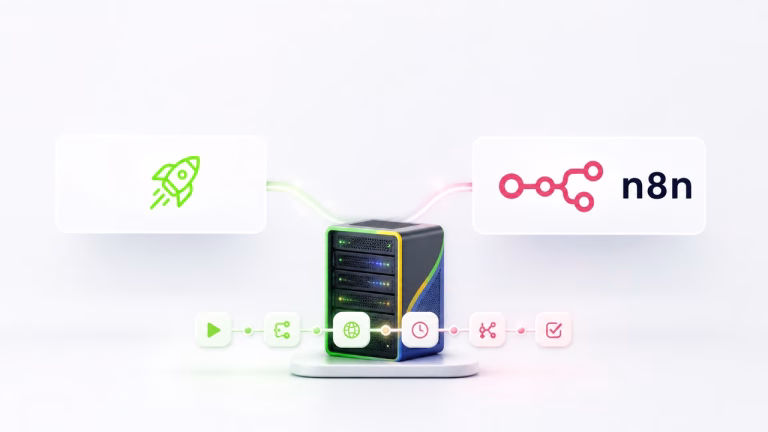 VPS da Turbo Cloud rodando n8n, com os logos das duas marcas