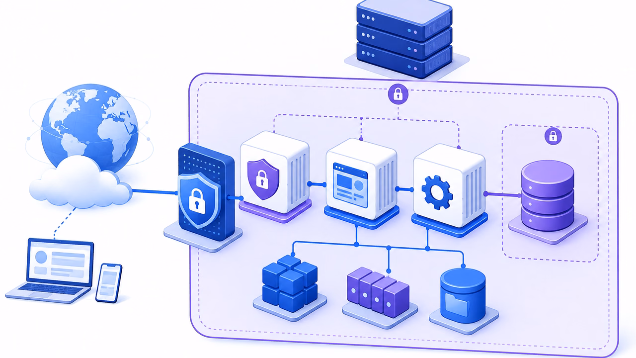 Como instalar Dify com Docker em uma VPS 1 Ilustração conceitual da pilha Dify com Docker, fila, backup e infraestrutura